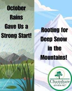 “We kicked off the water year with a record October—our soils are about ten percent wetter than average! That early moisture is a big deal because it primes the ground to soak up every drop that comes next. Now we’re turning our eyes to the mountains. A strong snowpack is Utah’s biggest water savings account. The more snow we stack up this winter, the more water will flow back into our fields come spring. That means greener pastures, stronger roots, and healthy sod ready to roll for Utah lawns.”
#chansharesod #waterwisesod #twcacertified
#TWCA #desertsagesod #chanshare #chansharefarms #learnyourlawn #greenspacematters #grassisgood #sodfarmlife #beutahful #waterwisesod #droughttolerantlandscape #octoberrain #November