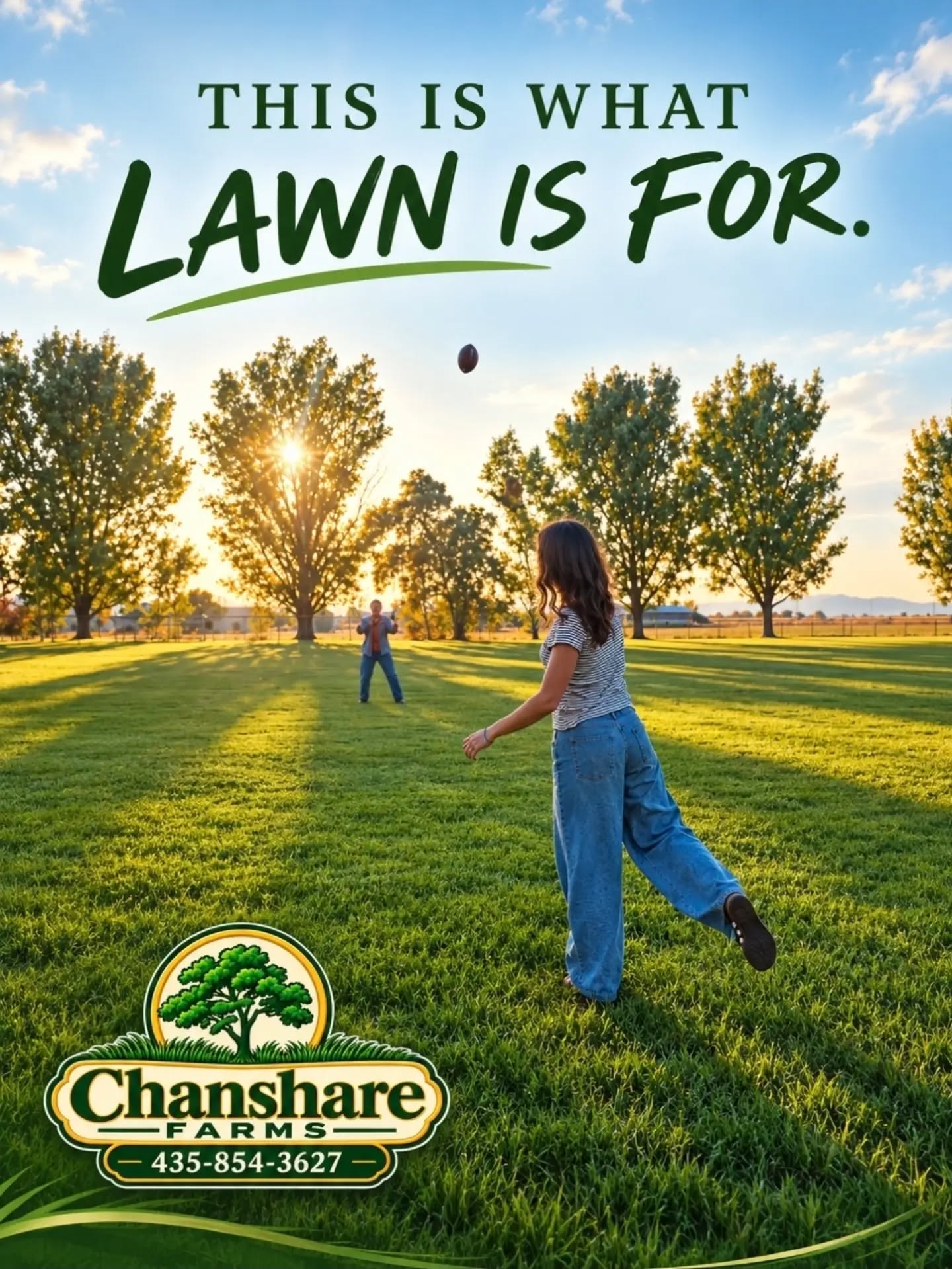 A LAWN IS MORE THAN GRASS. IT'S WHERE LIFE HAPPENS. #chansharefarms
#chansharesod #desertsagesod #greenspacematters #twcacertified
